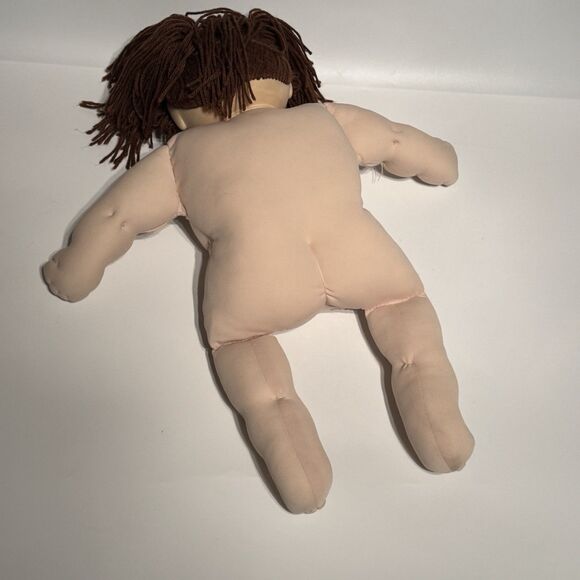 Vintage Cabbage Patch Baby Doll Brunette Brown Poodle Hair Dimple 1984 Soft Body - Picture 7 of 11